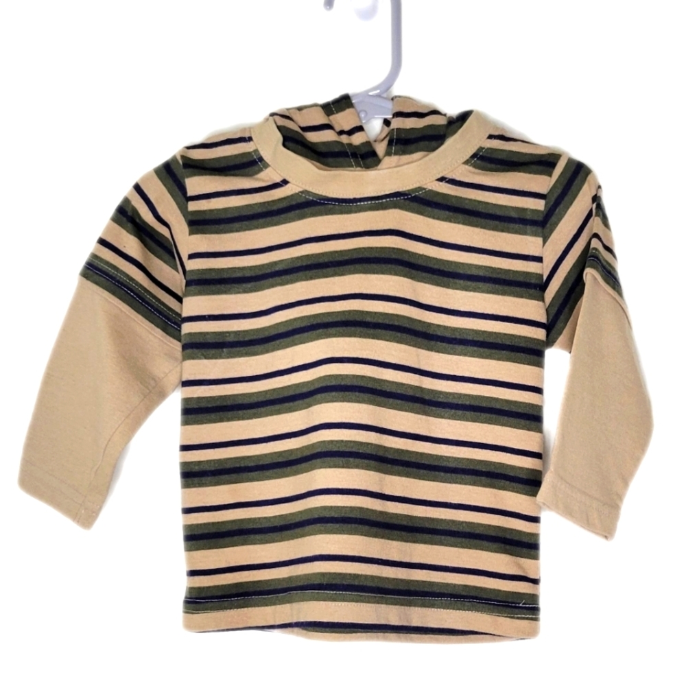 Sesame Street, long sleeve hoodie, color: Tan and dark green, size: 18 M